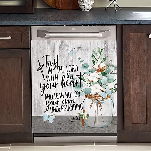 Adhesivo magnético de flores de algodón pastoral para puerta delantera, decoración de cocina con cruz para lavavajillas, decoración de lavavajillas,