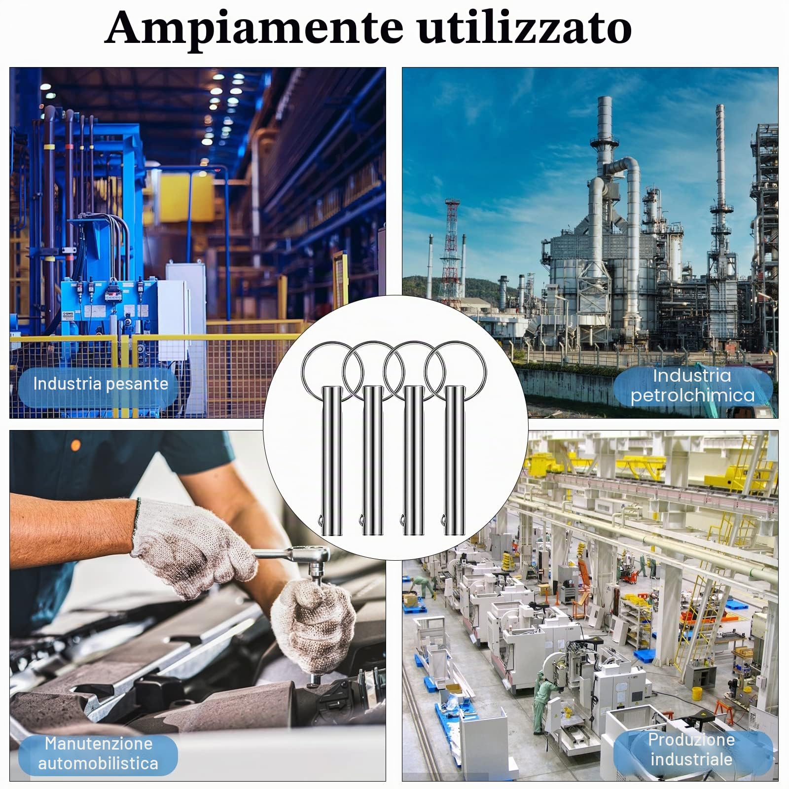6 PCS Perni a Sgancio Rapido, perni di sgancio rapido in acciaio inox, 8mm,adatto per cantieristica navale, trattori, attrezzi agricoli,ecc