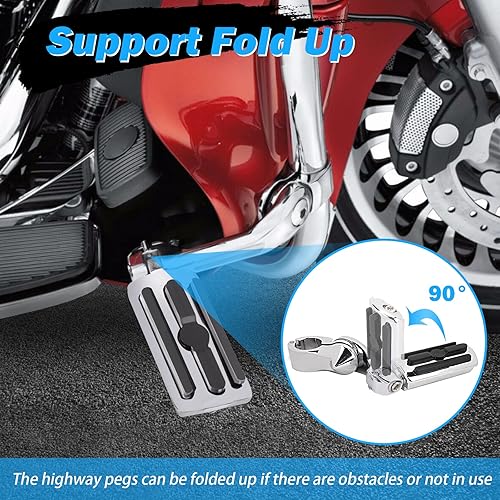 Miniatura 3 de Reposapiés de motocicleta para autopista para 1.25 pulgadas, repuesto para Harley Davidson Road Glide, Electra Glide, Road King, Street Glide