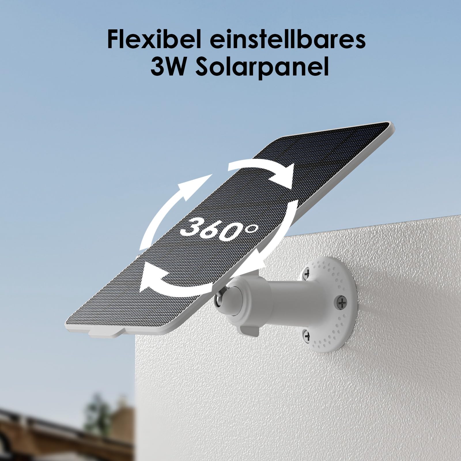 Pannello solare di tipo C da 3 W per telecamere di sorveglianza, 5 V/1 A, impermeabile, alta efficienza e alimentazione durevole