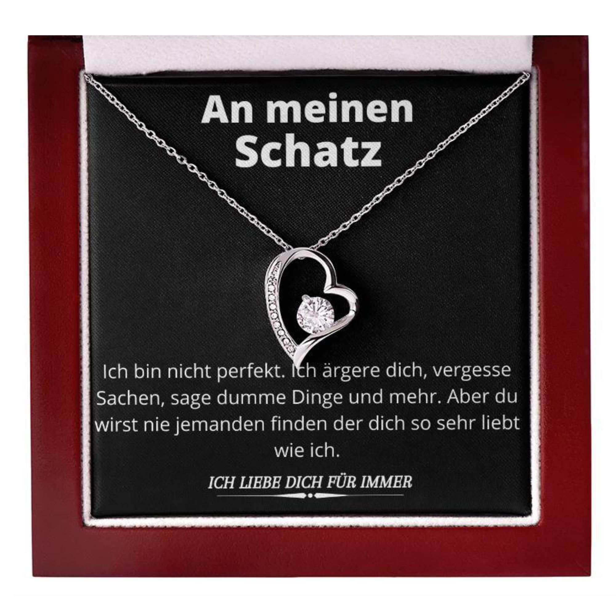 Herz Kette Damen - Geburtstagsgeschenk für Frauen, Geschenke für Freundin, 30. 40. 60 Geburtstaggeschenke mit LED Geschenkbox, Jahrestag Geschenk für Sie