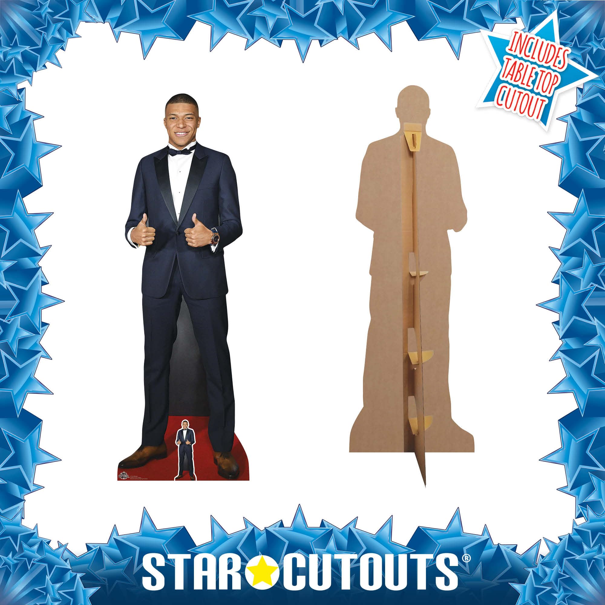 CS788 Kylian Mbappé Thumbs Up Lifesize kartonowa wycinana figurka z bezpłatnym kartonem na biurko Standee Standup 180 cm wysokości