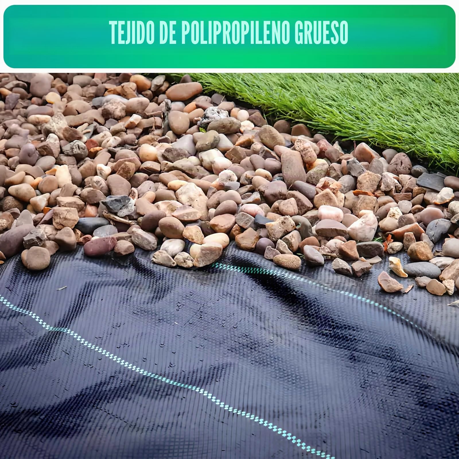 Membrana de malezas,tejido de control de malezas, Tela Antihierbas Jardin 100g/m² para Huerto, Jardín, Tejido Permeable al Agua, Estabilización Rayos UV, Barreras contra Malezas (30m² (2m x 15m))