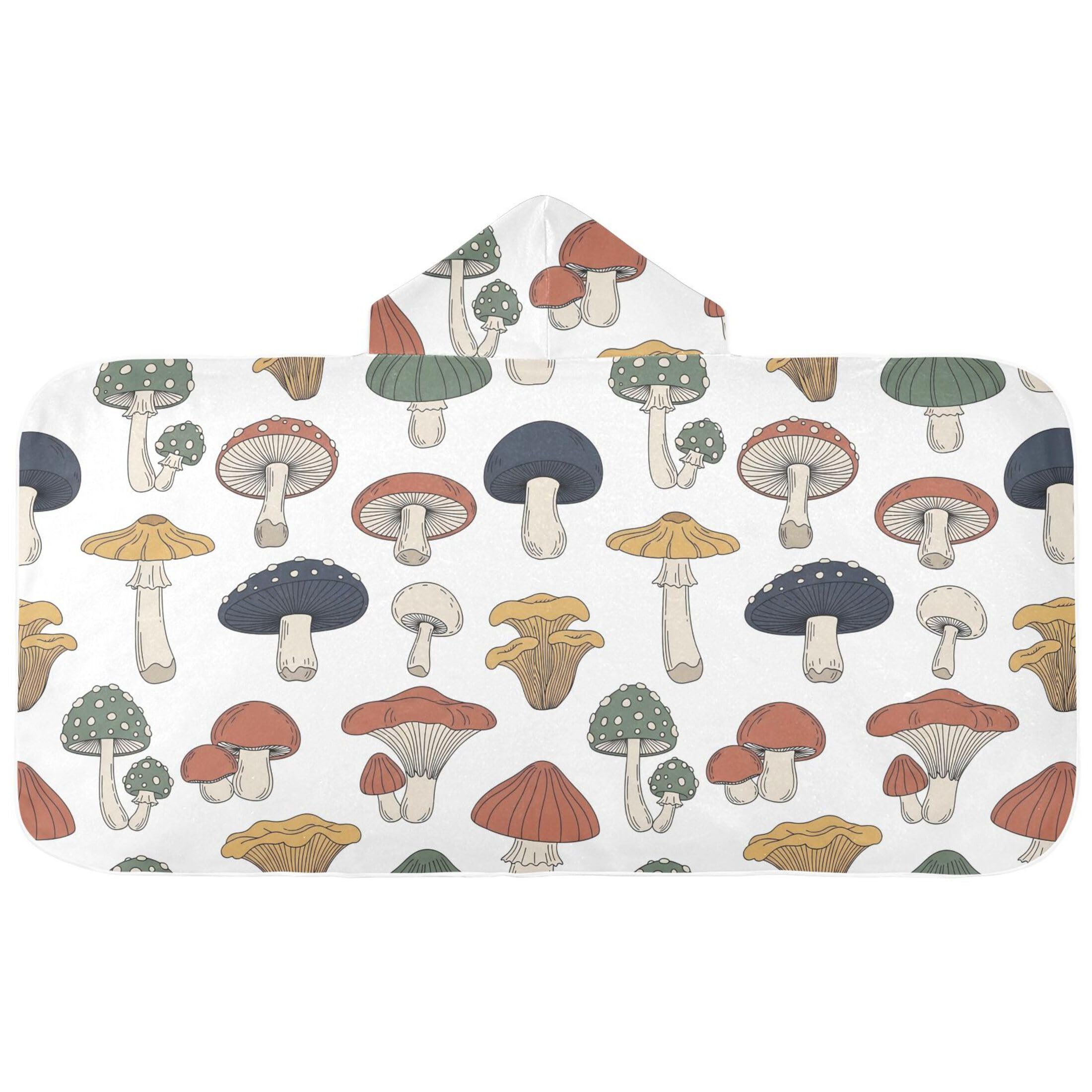 Fuauuyl Mushrooms Hooded Baby Bath Towel Soft & Breathable Towel for Newborns Infants Toddlers, Nursery Essential