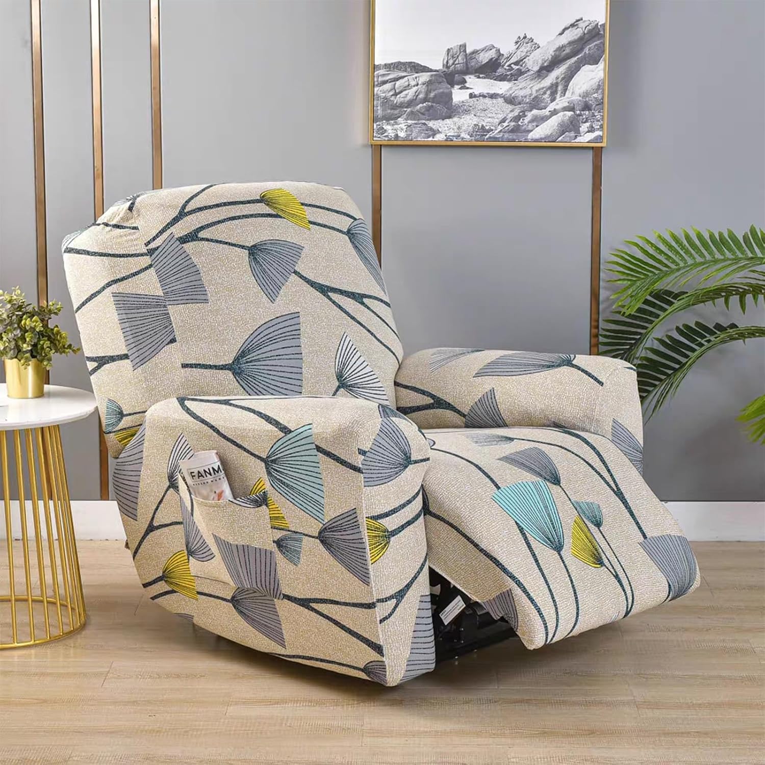 Recliner Chair Covers 3/2/1 Seater Recliner Cover Anti-Slip Stretch Reclining Couch Cover Slipcovers for Chairs with Arms Soft Recliner Sofa Chair Covers Washable(Color9,2 Seater)