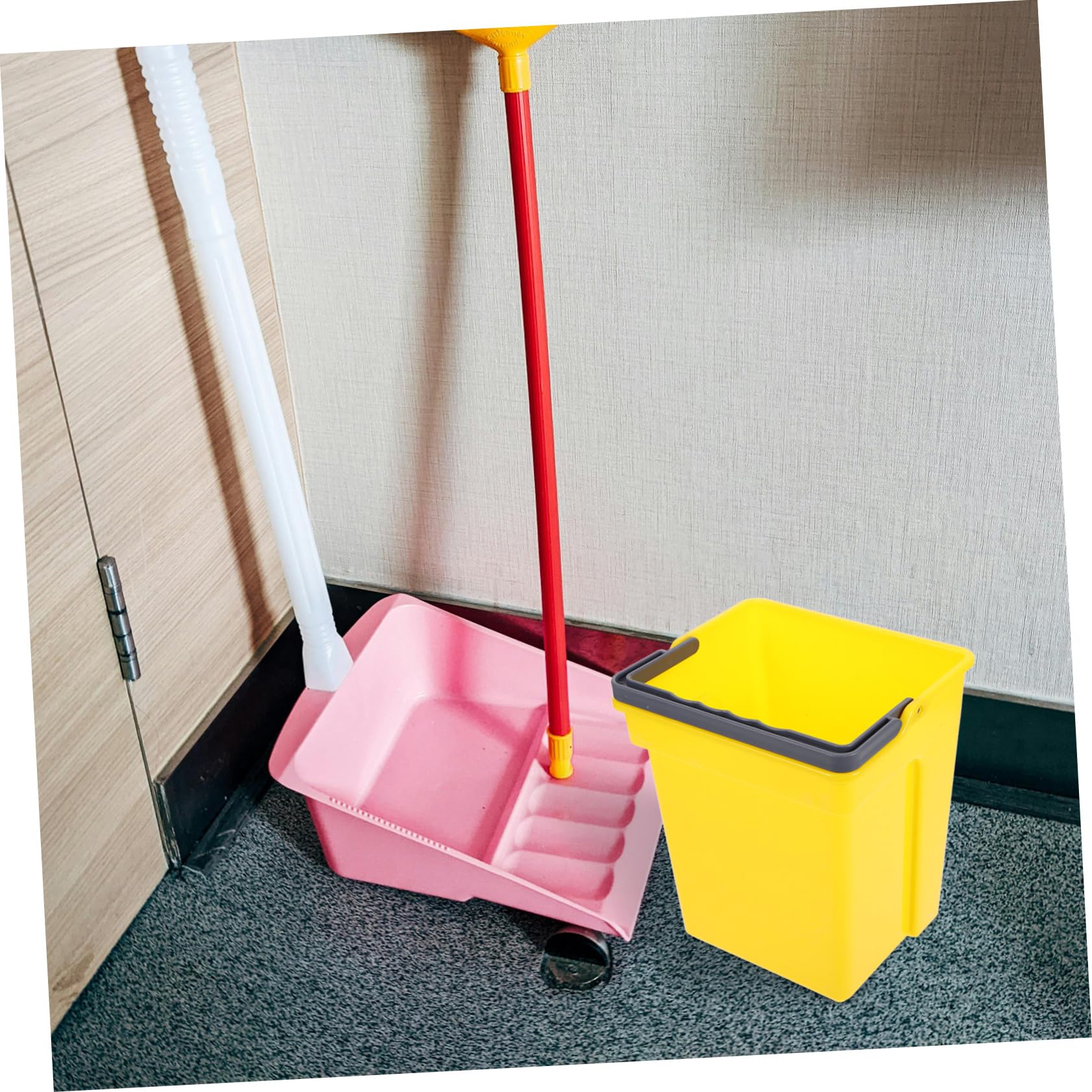 Eckiger Eimer aus Kunststoff 4l Putzeimer für Haushalt mit Griff Leicht zu Tragen und Bruchfest als Moppeimer und Mehrzweckeimer für Zuhause und Büro
