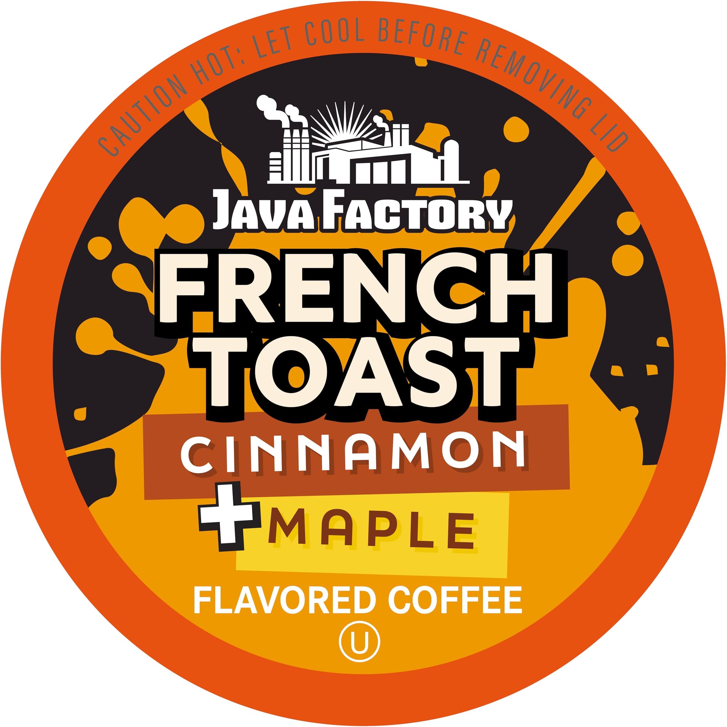 Java Factory Coffee Pods Cinnamon and Maple Flavored Coffee for Keurig K Cup Brewers, French Toast, 40 Count