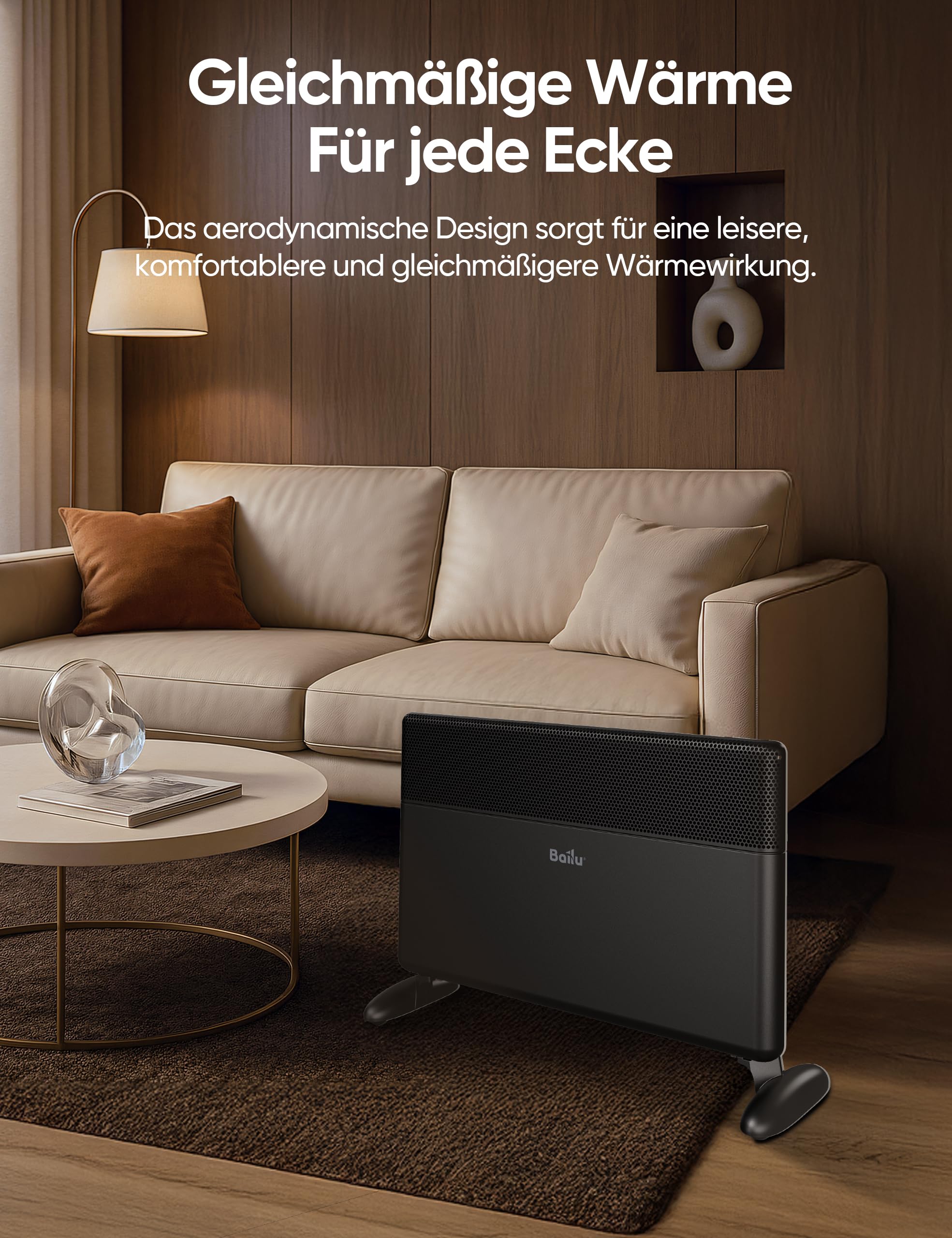Ballu convezione heater for indoor use,black