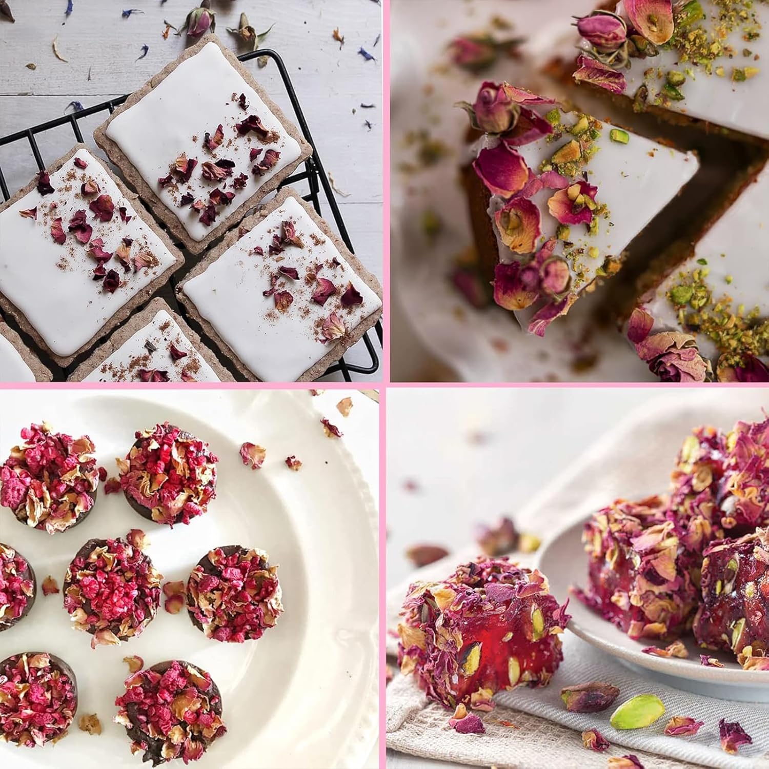 Cure With Pure Dried Rose Buds & Dried Rose Petals 1LB Edible Rosebuds & Dried Roses For Tea, Baking, Relaxing Bath, Rose Water, & Potpourri Handpicked, Preservative Free Edible Dry Rose Petals
