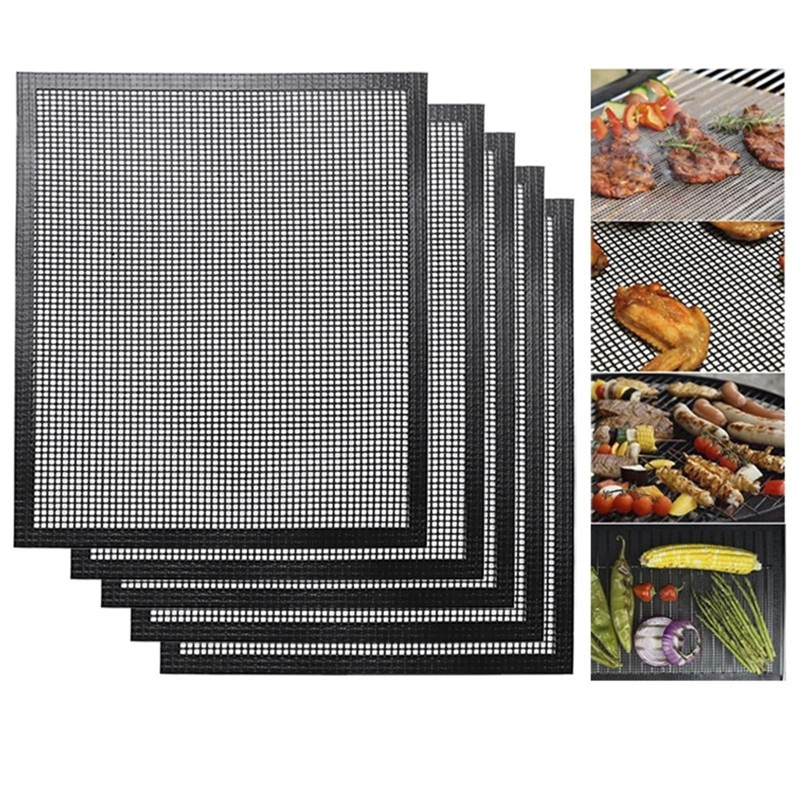 Ofenmatte 2 Stück hitzebeständige Grillmatte Ersatz mit Antihaft-Grill-Netz-Pads Outdoor-Aktivitäten wiederverwendbares Kochwerkzeug