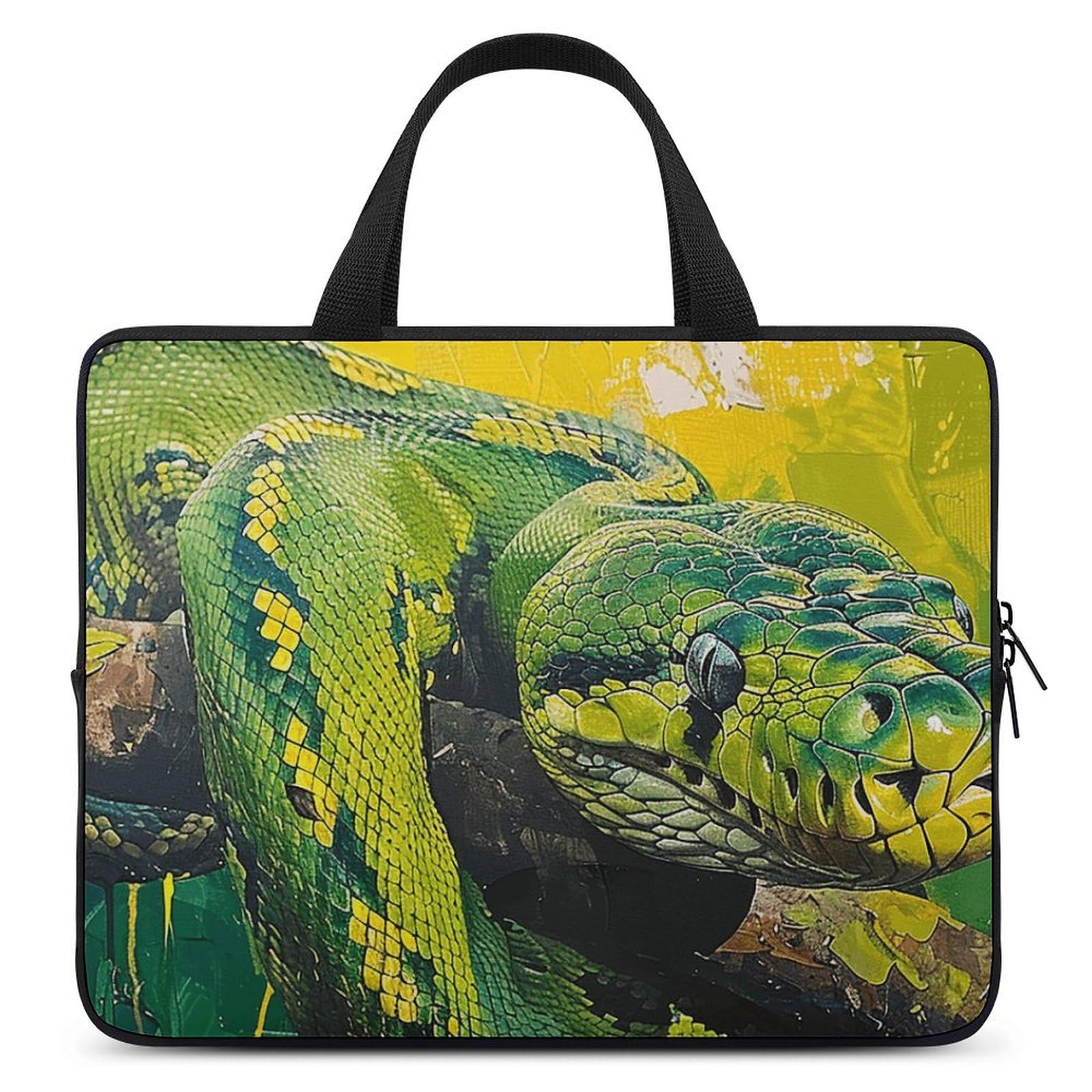 Sac bandoulière ordinateur portable grand modèle élégant python vert chic - 6