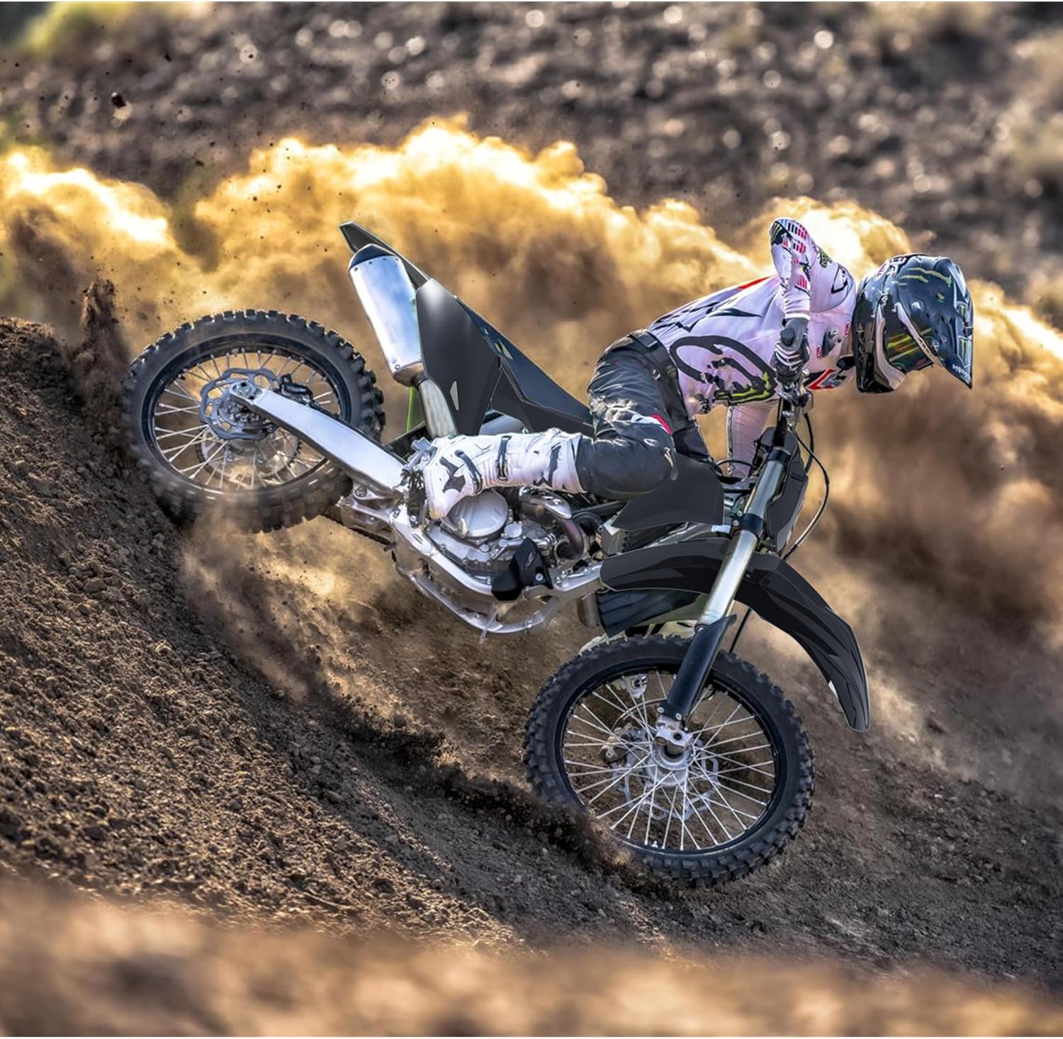 Black Full Plastic Kit for Kawasaki KX250 KX250X KX450X 2012-2022, Fairing Fender Protection Parts Kit for Kawasaki KX450 2019-2022 Accessories