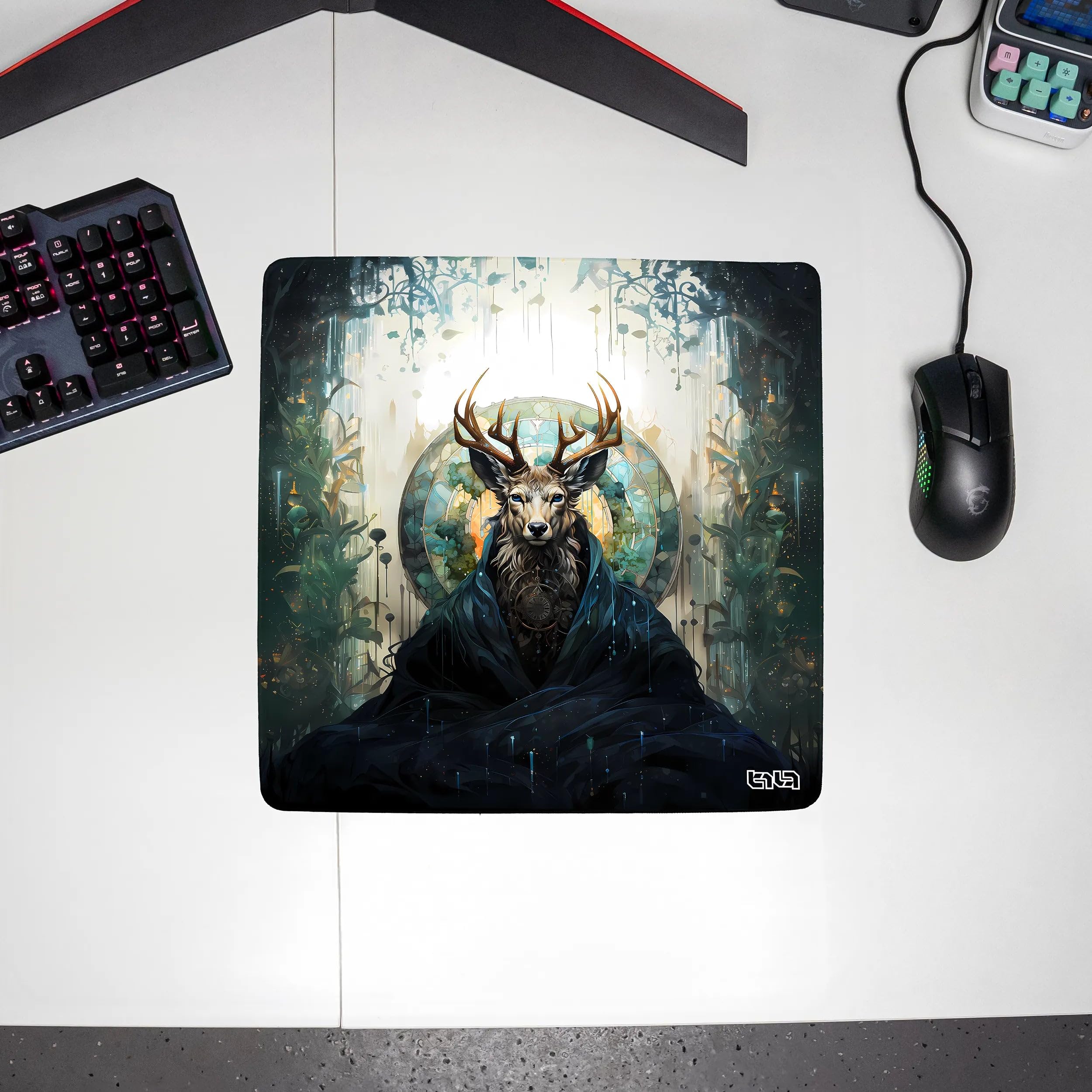 Tilt Tappetino Mouse 30x30 Cm – Antiscivolo, Impermeabile, Design Forest Dragon, Per Gaming E Ufficio - 4