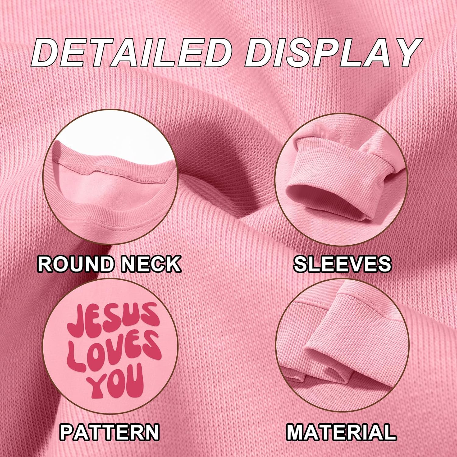 Christian Sweatshirts Women Jesus Loves You Sweatshirt Faith God Shirts Religious Hoodie Oversized Crewneck Pullover - Image 7