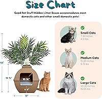Vista 155 de Good Pet Stuff Kit original de caja de arena oculta y forro reutilizable, maceta redonda cerrada con plantas artificiales, sistema de filtro de olor