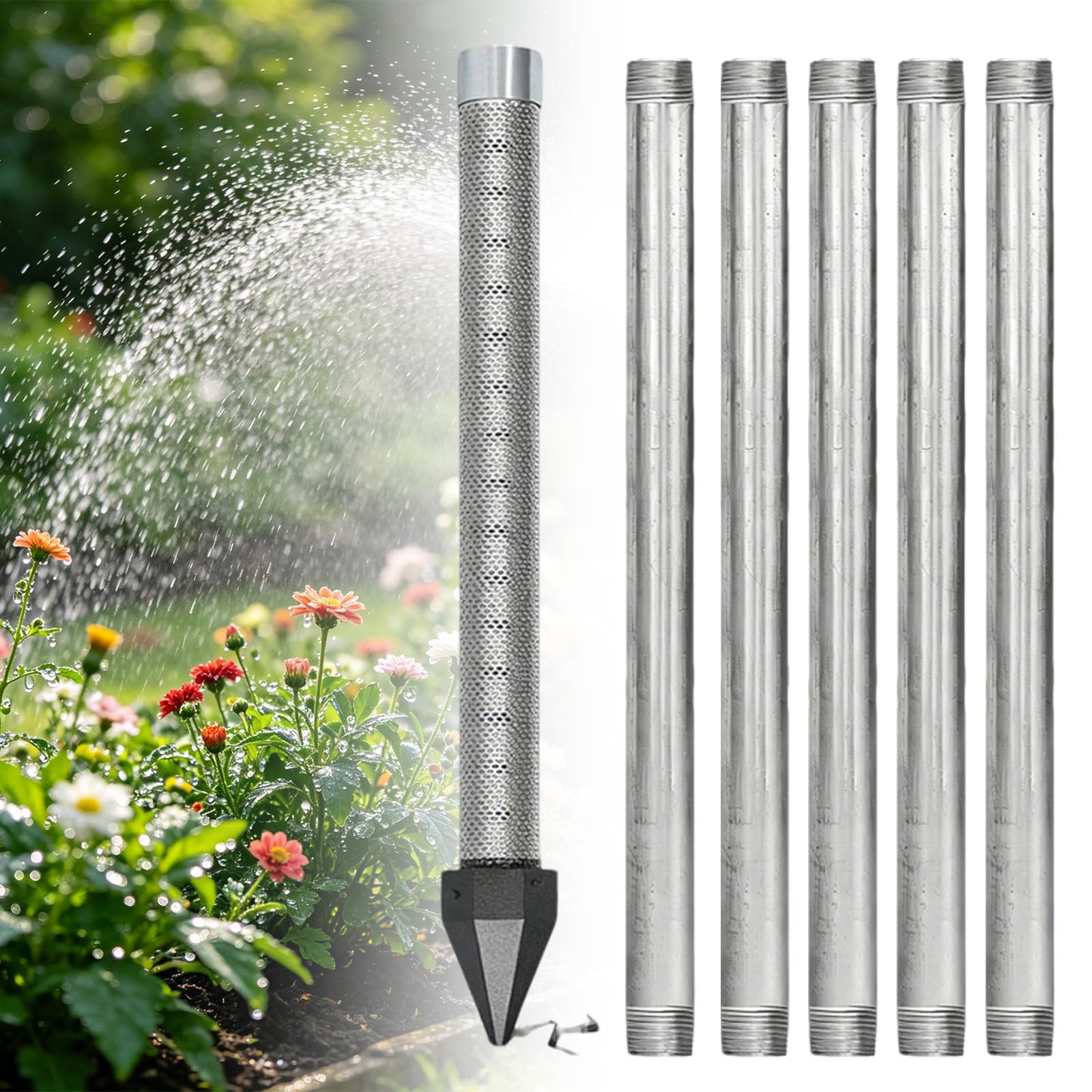 Zestaw 36" do Studni Piaszczystych Gwint NPT 1,25" z Sitkiem Inox 60 Mesh i Stalowymi Rurami do Płytkich Warstw Wodonośnych i Wykorzystania w Zbiornikach Wody dla Zwierząt Hodowlanych