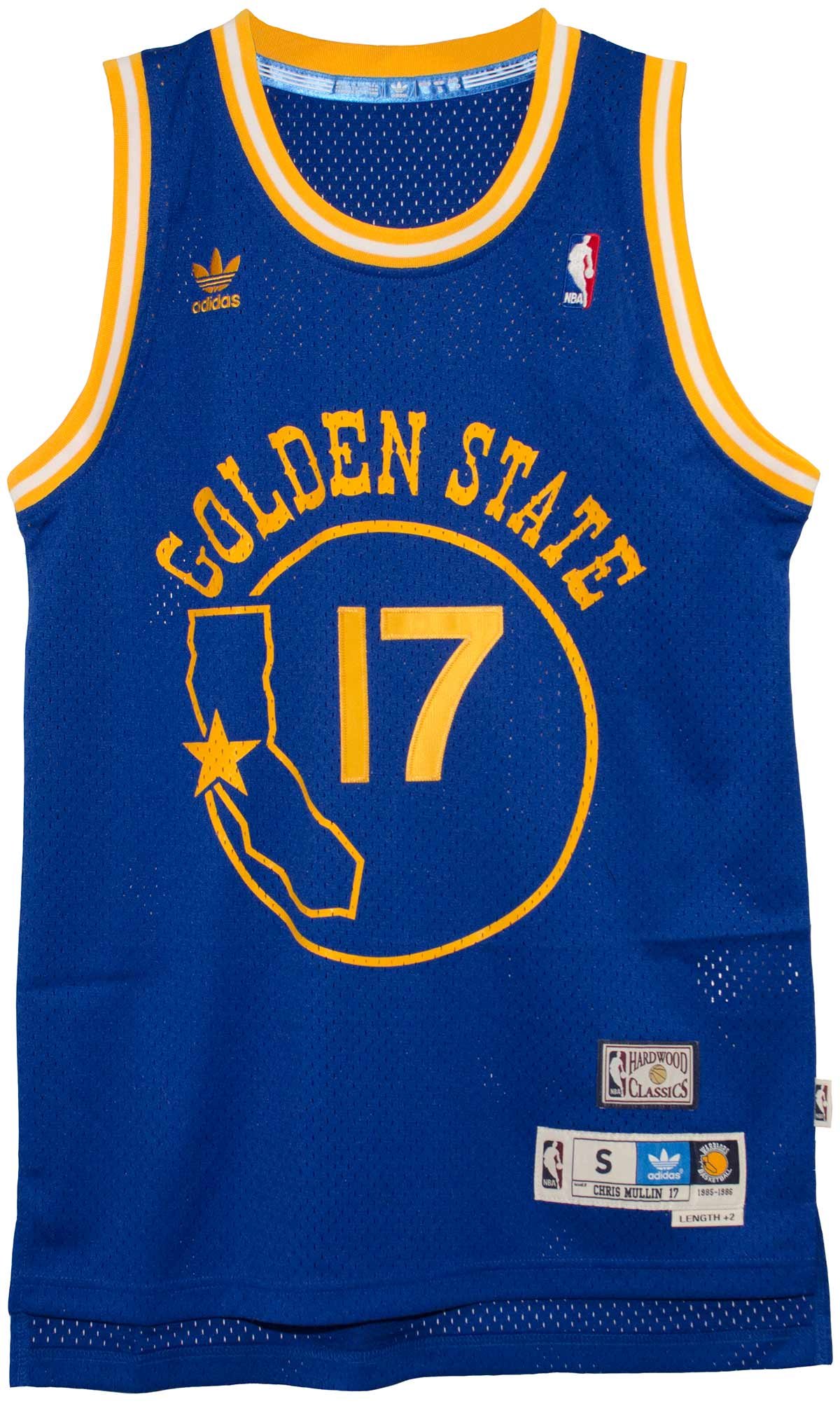 adidas Golden State Warriors Chris Mullin Blue Throwback Swingman 7484A Jersey (Small)