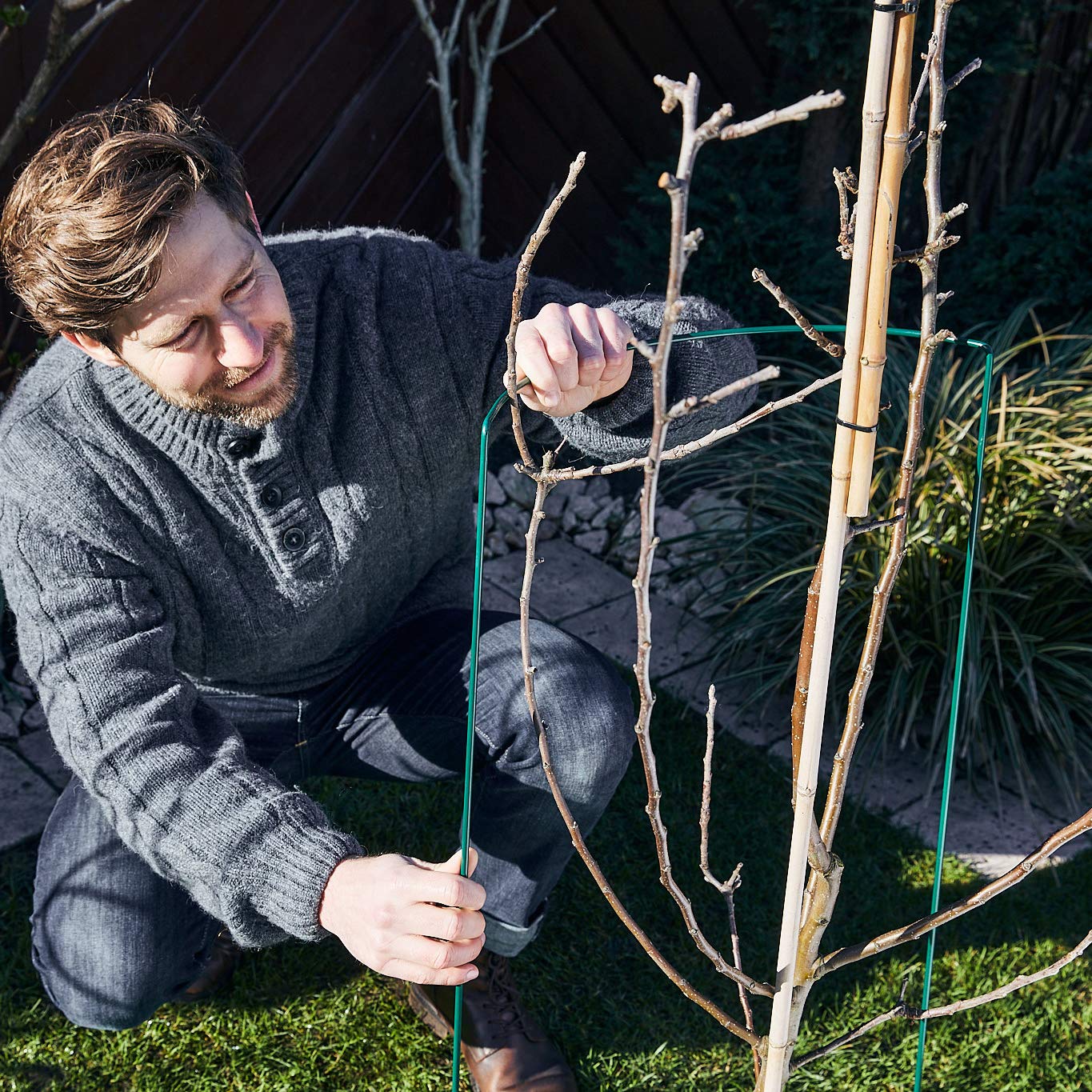 GardenGloss Podpórki Do Krzewów Ze Stali Powlekanej (10 Sztuk) - Uchwyt Na Byliny Półokrągłe 100 cm x 40 cm - Podpórka Pod Kwiaty Do Hortensji I Róż - Podpórka Do Roślin Ze Stali