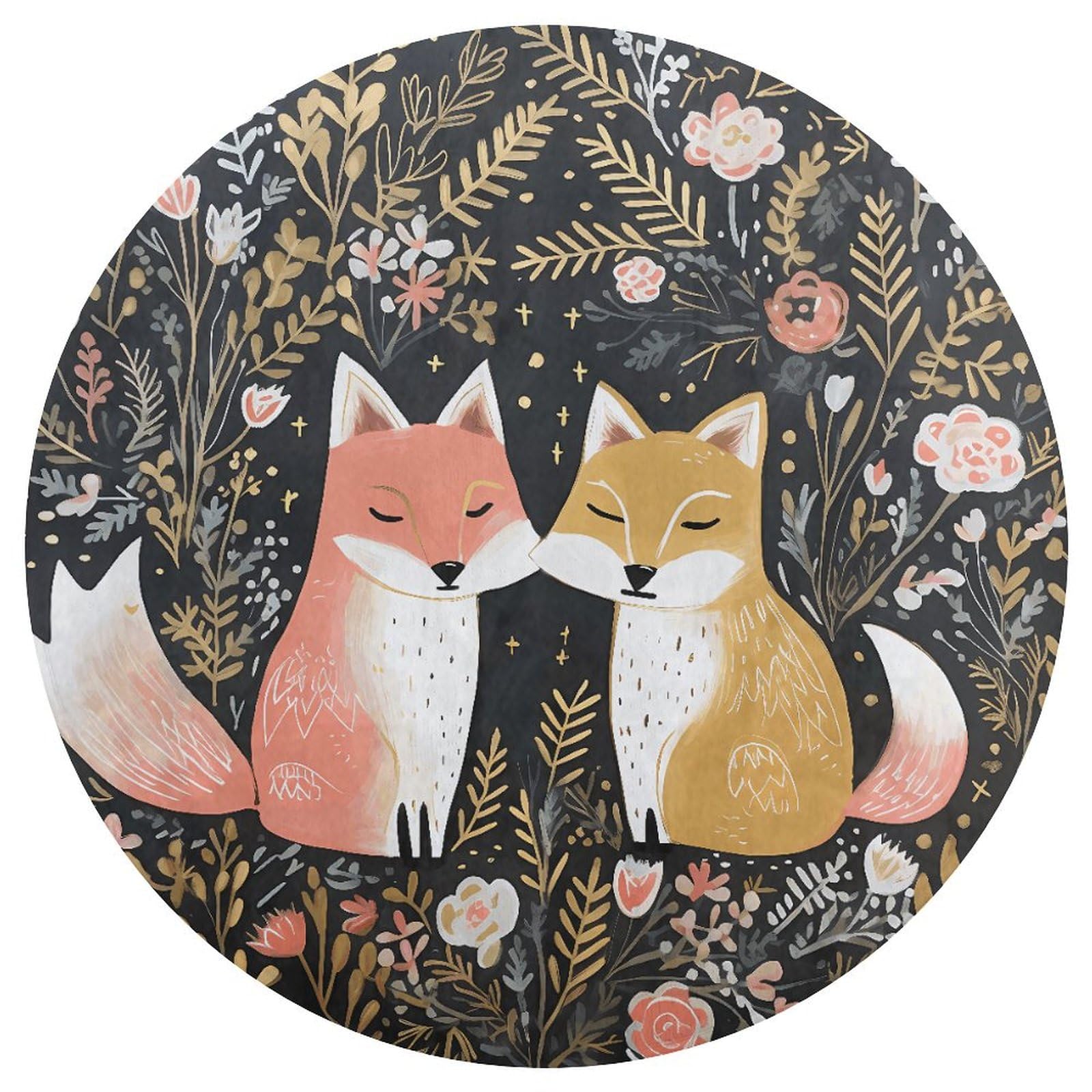 DJUETRUI Outdoor Mats for Front Door Mat Floor Mats Love Cartoon Fox Bath Mat Washable Area Rugs Heavy Duty Non Slip Doormat Welcome Mat for Front Back Door Bathroom Floor