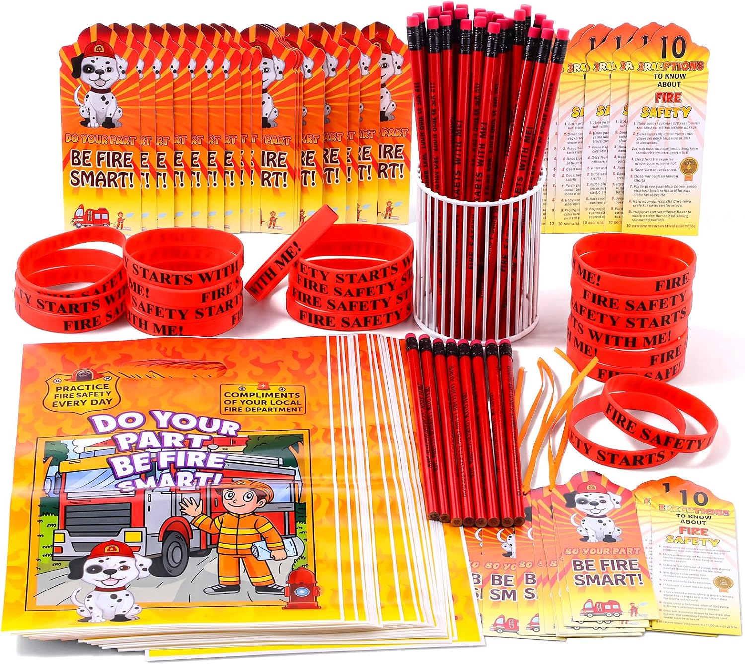 Resurhang 200 Pcs Fire Prevention Week Gifts Bulk, Safety Party Favors