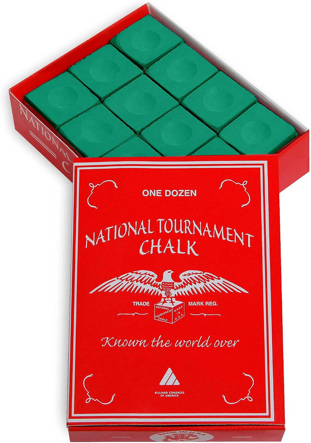 Silver Cup National Tournament Pool cue Billiard Premium Chalk - ONE Dozen