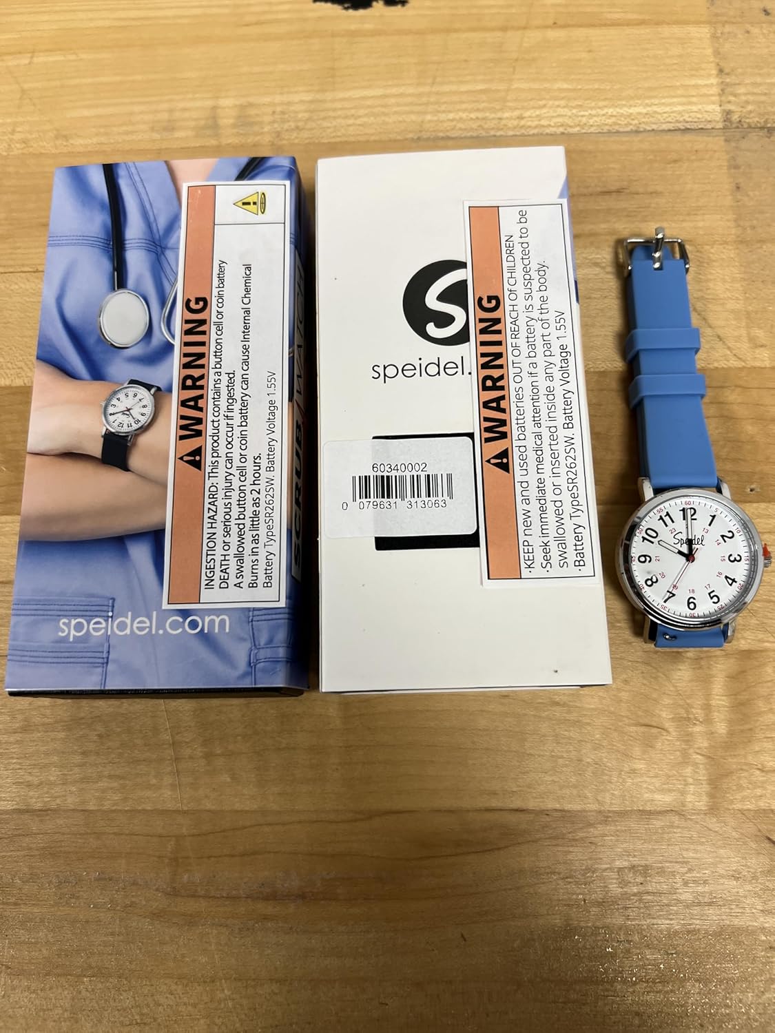 Speidel Original Scrub Watch™ for Nurses, Medical Professionals, Mens and Womens Watch with Second Hand Nursing, Nurse Watches for Women Men, Waterproof 12 and 24 hr Time - Black Case/Dial, Blue - Image 8