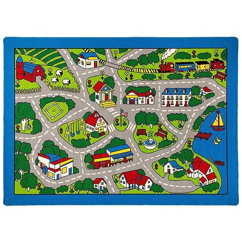 Miniatura 3 de Alfombra infantil de pueblo de pueblo (3 pies x 5 pies)