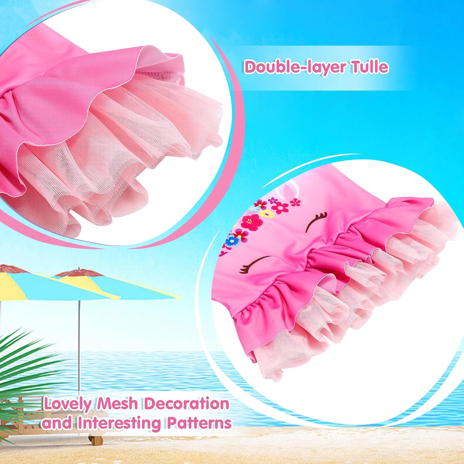 Girls Swimsuit Two Pieces Bathing Suits Colorful Cute Kids Tankini Princess Beach Swimwear 2-10 Years - Image 5