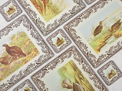 Miniatura 7 de Pimpernel Spode Woodland Collection Posavasos  Juego de 6  Tablero con respaldo de corcho  Resistente al calor y a las manchas  Posavasos para