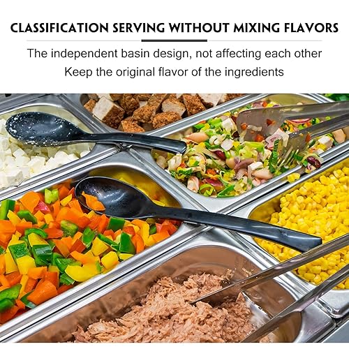 Miniatura 6 de Paquete de 10 sartenes de acero inoxidable para mesa de vapor de 13 de tamaño, 0.031 in de grosor, sartenes de calentamiento antiatascos para