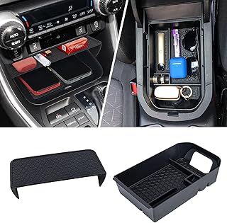 2PCS Center Console organizer Tray and Armrest Storage Box compatible with Toyota RAV4 2023 2022 2021 2020 2019 Insert Secondary Storage box Accessories