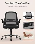 LukkDys Ergonomic Mesh Office Chair with Flip-Up Arms, Adjustable Height, Breathable Mesh Back & Thick Cushion Seat, 360° Swivel Rolling Computer Desk Chair, BIFMA Certified, Supports 300 lbs (Black)