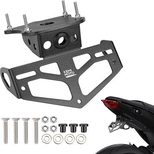 KEMIMOTO Compatible con eliminador de guardabarros MT-09 2021 FZ09 MT09 2021 2022 Soporte de placa de matrícula eliminador de guardabarros ajuste
