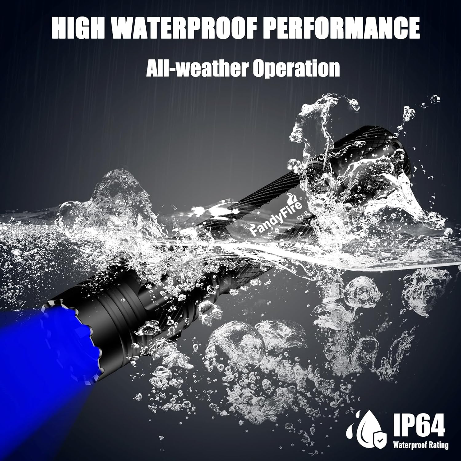 Night Fishing Blue Light Flashlight Rechargeable, 450-460nm Super Bright Single-Mode LED Blue Flashlight with Tactical Holster for Outdoor Observation and Animal Tracking S1-B