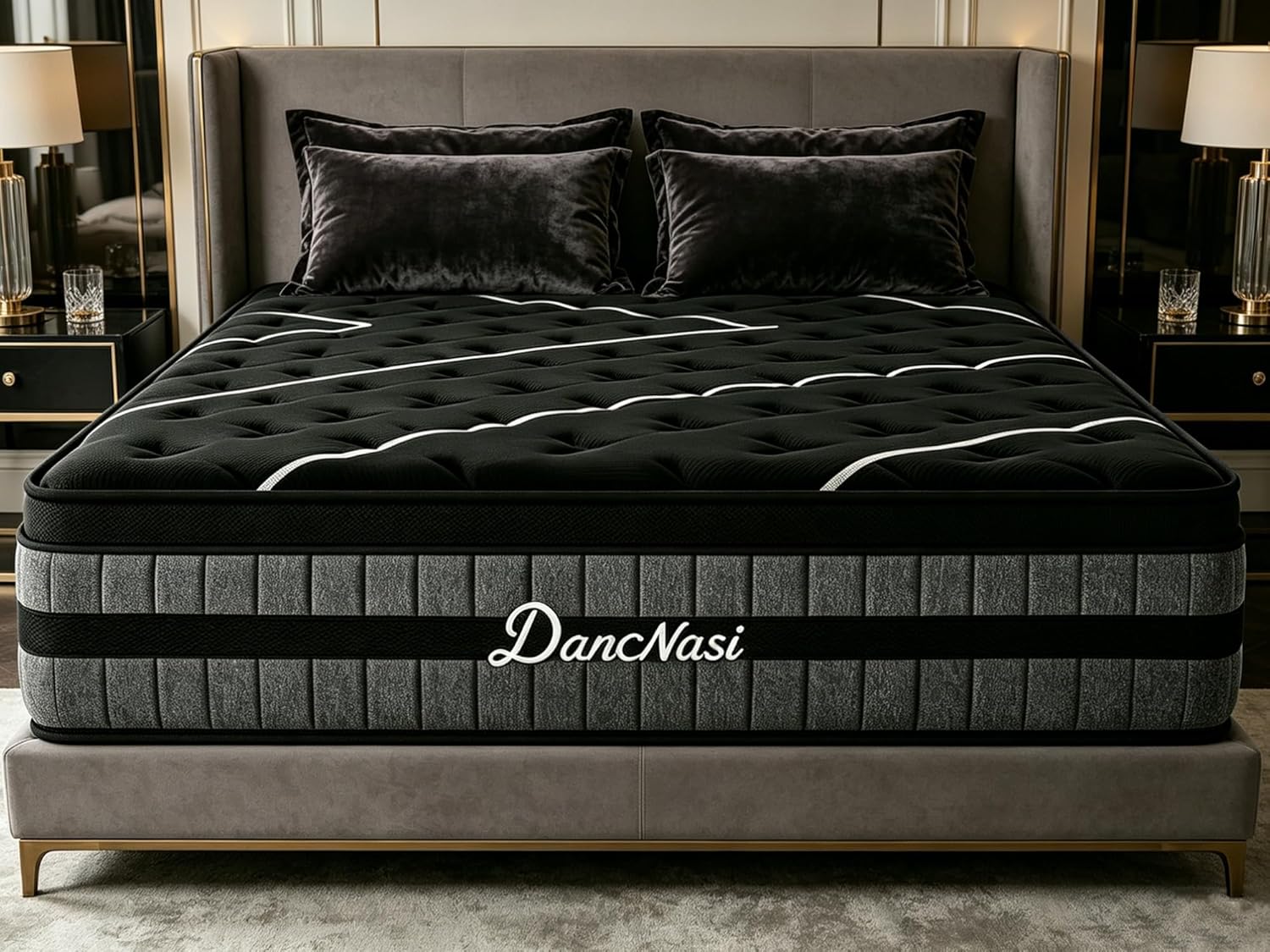 Queen Size Mattress, 12 Inch Queen Mattress Luxury Hybrid 7-Zones Pocket Springs & Cooling Gel Memory Foam for Dual Additional Support and Motion Isolation, Medium Firm,365-Night Trial,Fiberglass-Free