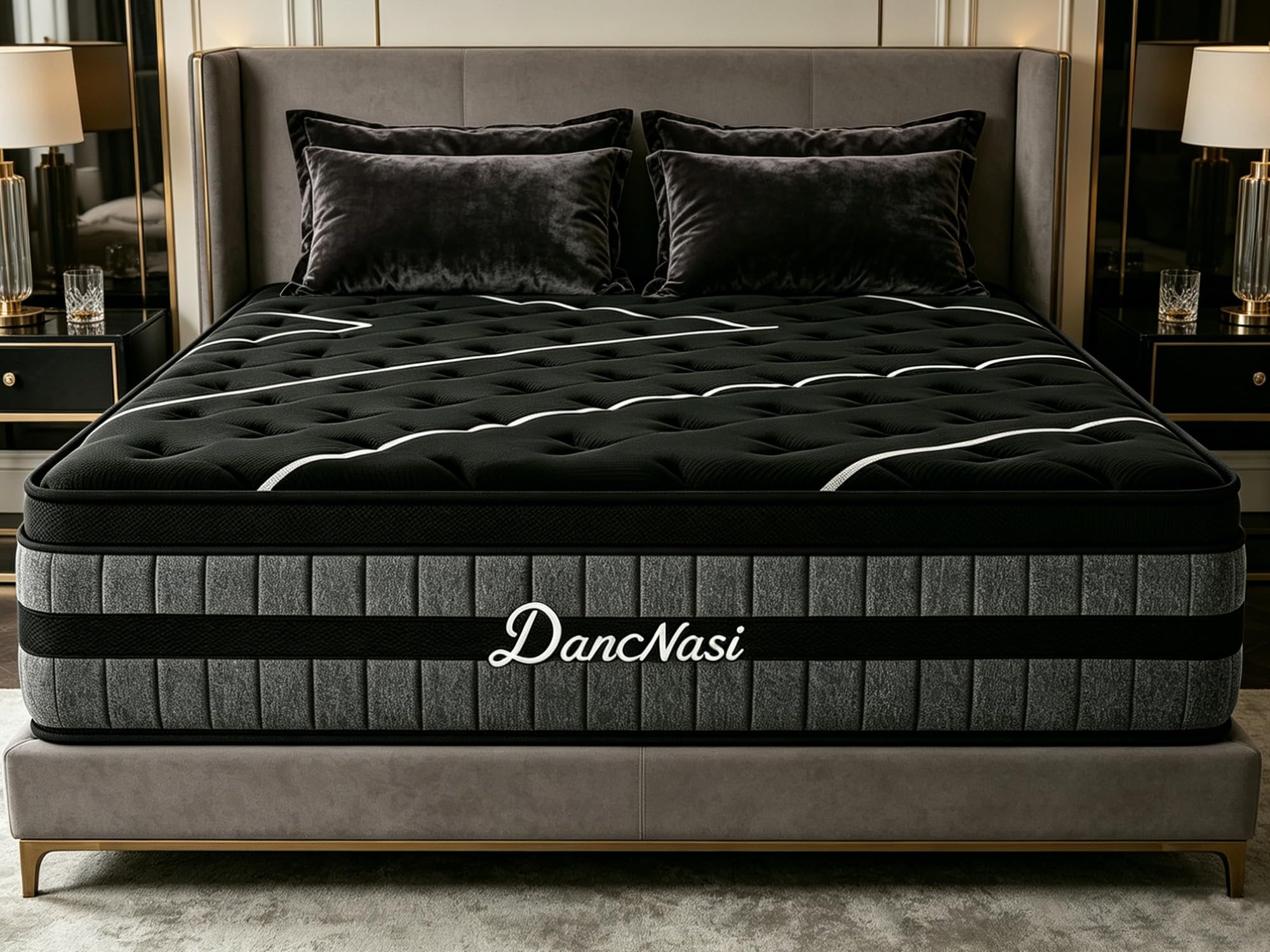 Queen Size Mattress, 12 Inch Queen Mattress Luxury Hybrid 7-Zones Pocket Springs & Cooling Gel Memory Foam for Dual Additional Support and Motion