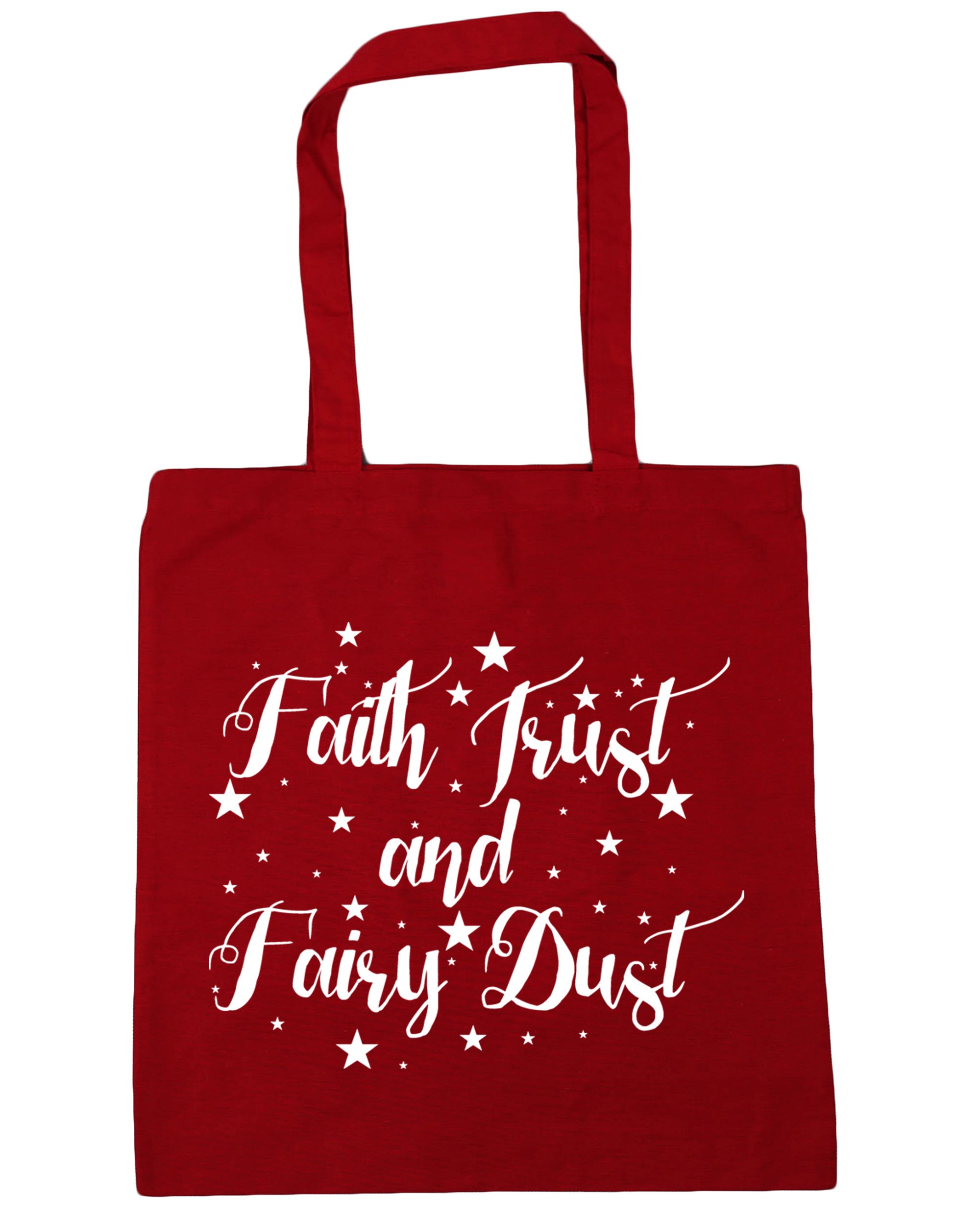 Hippowarehouse Faith trust and fairy dust Tote Shopping Gym Beach Bag 42cm x38cm, 10 litres