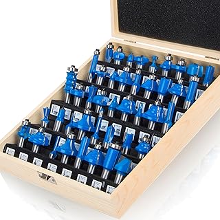 TAIWAIN-1/2 Inch Shank Router Bit Set, 43 PCS Door Cabinet Drawer Cutting Edge Router Bits for Sharp and Precise Cuts, Woodwork Tools for Commercial Users and Beginners(F-35-4)