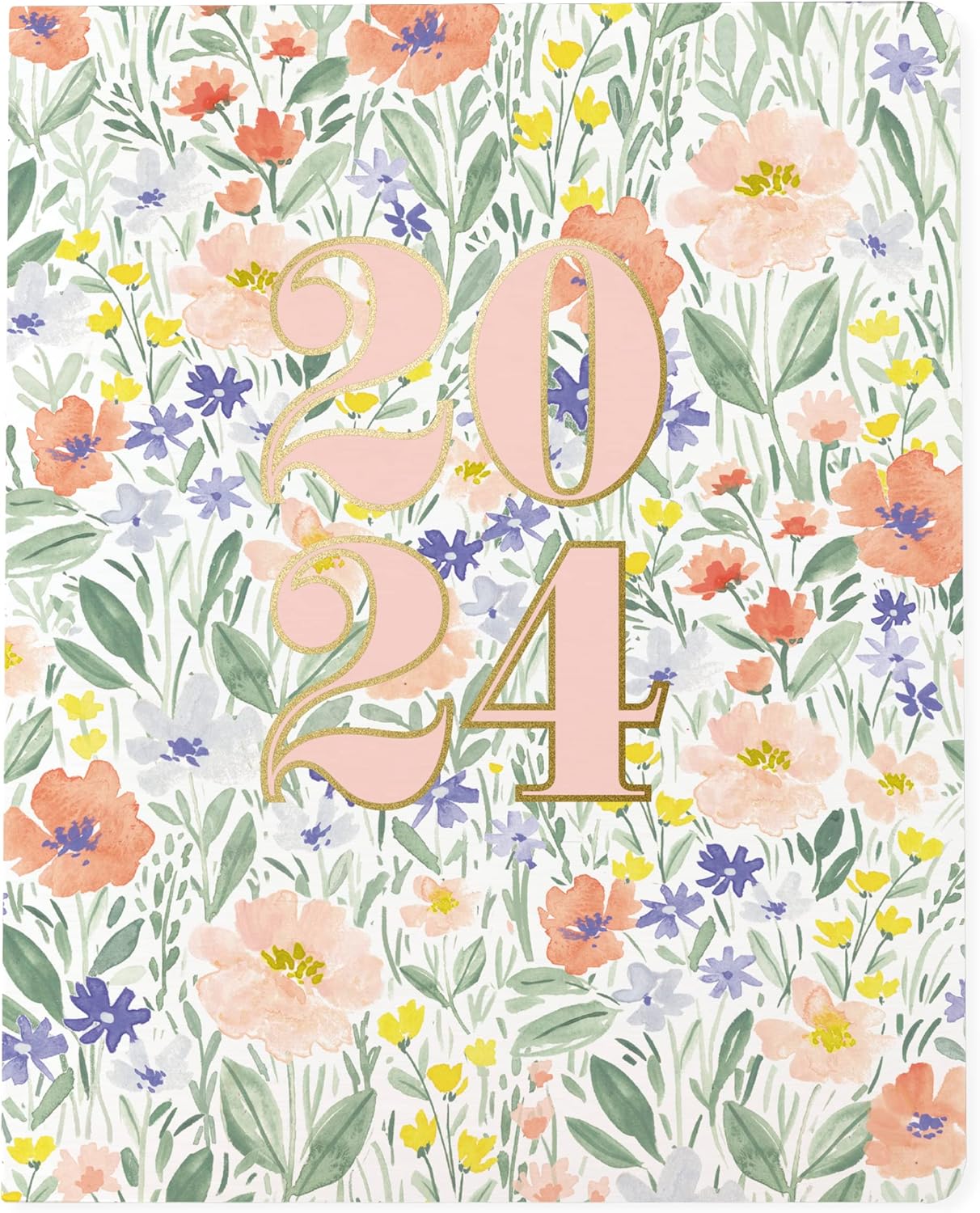 Graphique 2024 Monthly Planner | 18 Month Organizer, July 2023 – Dec. 2024 | Monthly Calendar & Notes Spreads | Marked Holidays | Wildflower Garden Design | 8” x 10”
