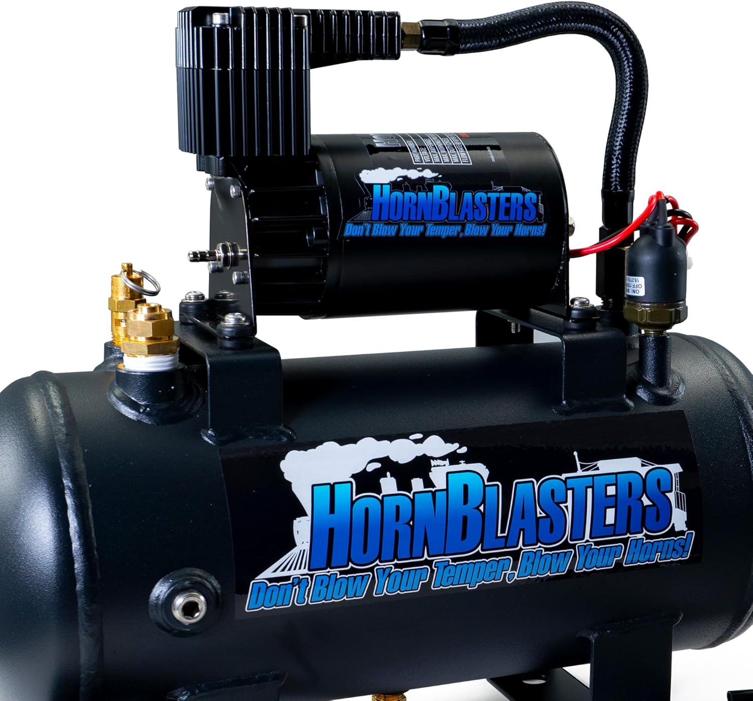 HornBlasters Conductor’s Special 127H Train Horn Kit – Shocker XL Train Horns with Compact 1.5 Gallon Air System – 120 PSI 12V Complete Horn Kit for Cars, Trucks & SUVs