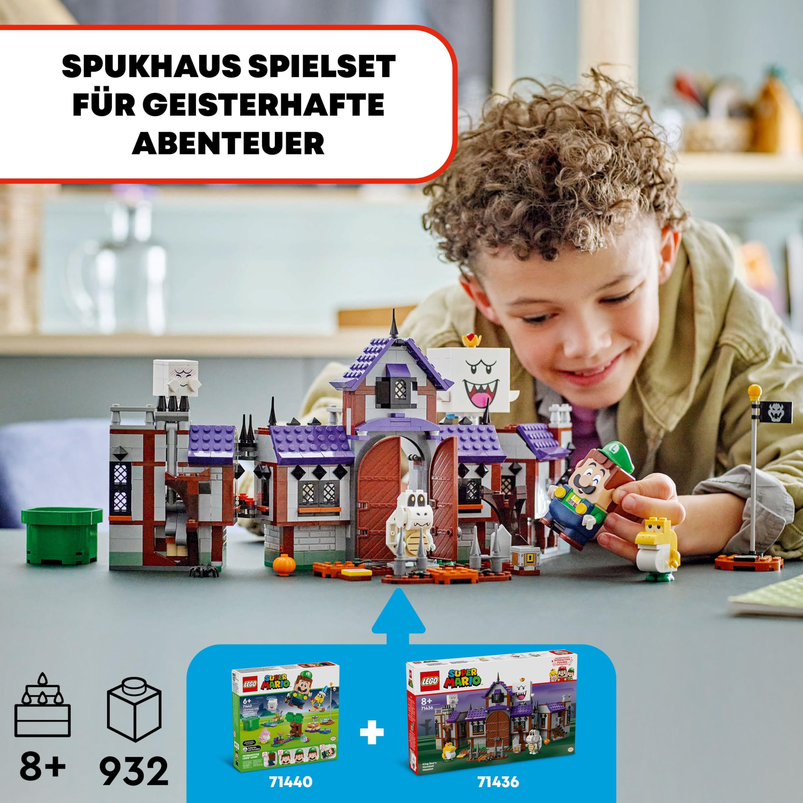 LEGO Super Mario König Buu Huus Spukhaus, Spielzeuggeisterhaus für Kinder, Nintendo Set zum Sammeln, mit Baby Yoshi, Geschenk für Jungen, Mädchen und Gamer ab 8 Jahren 71436