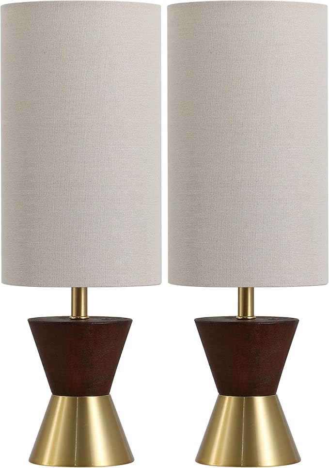 Lámpara de Mesa SAFAVIEH Trea Brass & Dark Walnut 20 pulgadas - Juego de 2 miniatura 5