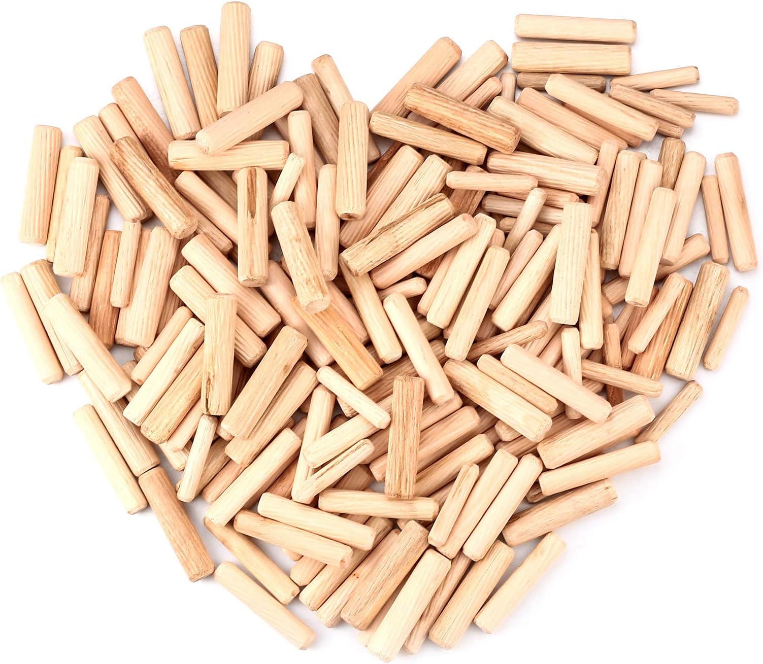 300 Pcs Wooden Dowels Assorted, M6 M8 M10 Wood Plugs Dowel Rods, Woodwork Pins Tapered and Ribbed for Grooved Fluted, Craft, DIY, Carpentry (3 Models-300)