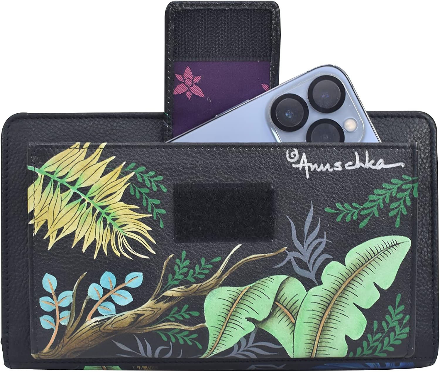 Anuschka Women's Hand-Painted Genuine Leather RFID Blocking Organizer Wallet