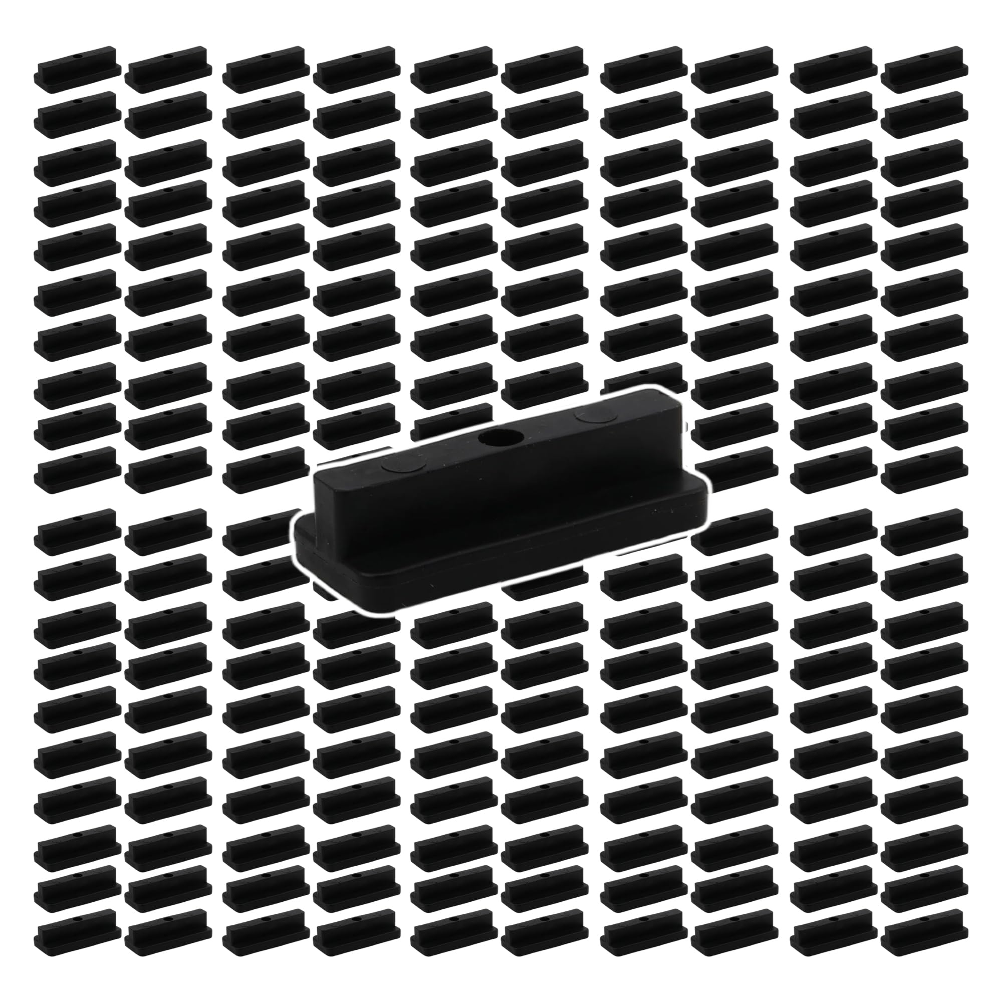 MUKSUET 300PCS Composite Decking T Clips with Screws, 40x17x8.5mm Plastic Hidden Deck Fasteners for Boards, Black
