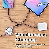 Vista 5 de BoxWave Cable compatible con Freestyle Libre Reader - AllCharge miniSync, cable USB portátil, retráctil, negro azabache