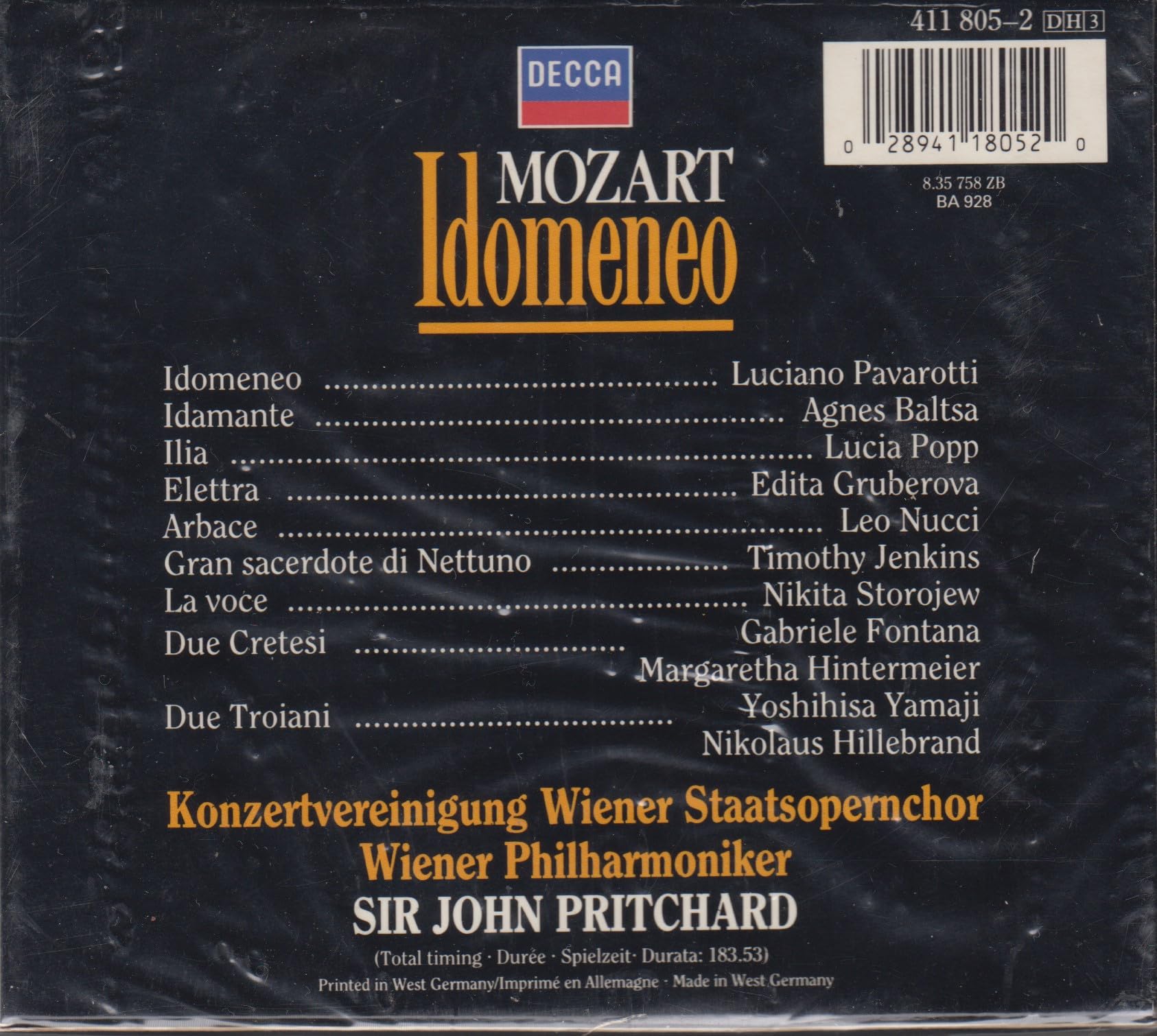 Mozart: Idomeneo (Gesamtaufnahme)