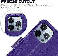 Vista 3 de Arae Funda compatible con iPhone 13 Pro Max con tarjetero y correa para la muñeca, funda con tapa para iPhone 13 Pro Max de 6.7 pulgadas