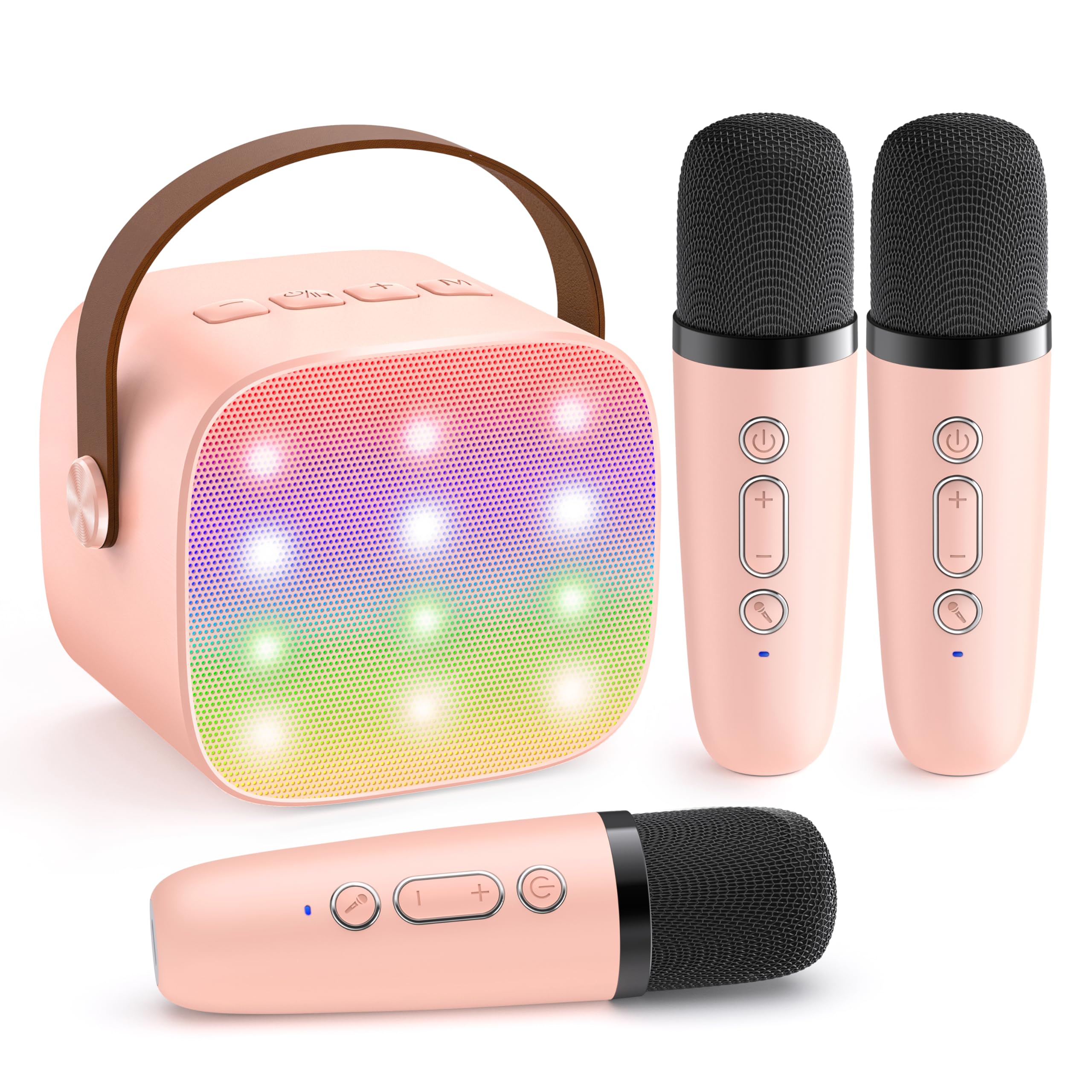 YLL Upgraded Mini Karaoke Machine with 3 Wireless Microphones Toy for Kids, 2026 Top Birthday Gifts for Girls Boys, Portable MP3 Player for Ages 3, 4,