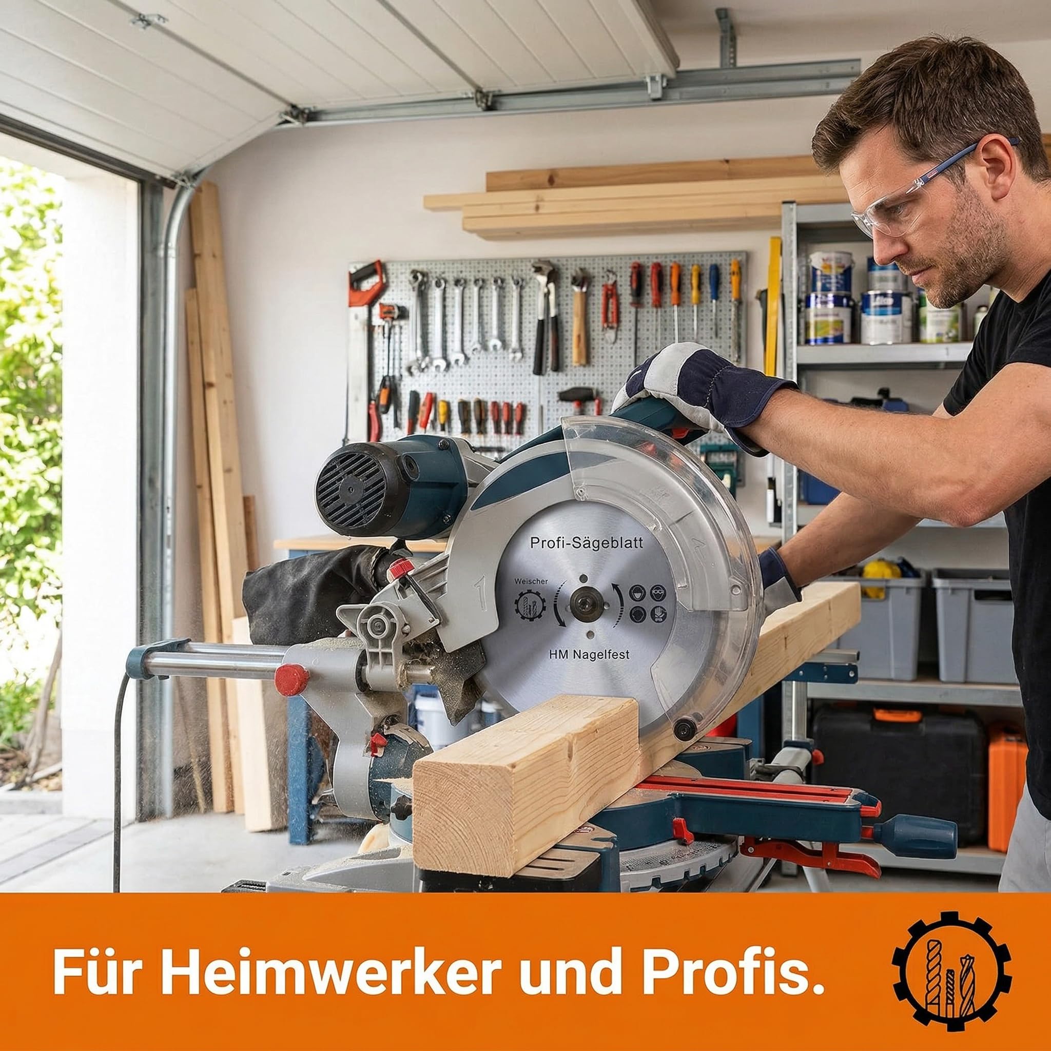Weischer® - Kreissägeblatt 400 x 30 mm | 36 Zähne (Wechselzahn) | 30 mm Bohrung | HM Hartmetall Sägeblatt | für Paletten, Holz, Spanplatten, Bauholz | Längsschnitt Querschnitt I NAGELFEST